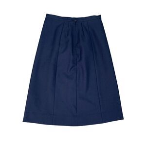 Vintage Military Skirt Womens 14 Regular Navy Pleated A-Line Patriot Back Zip